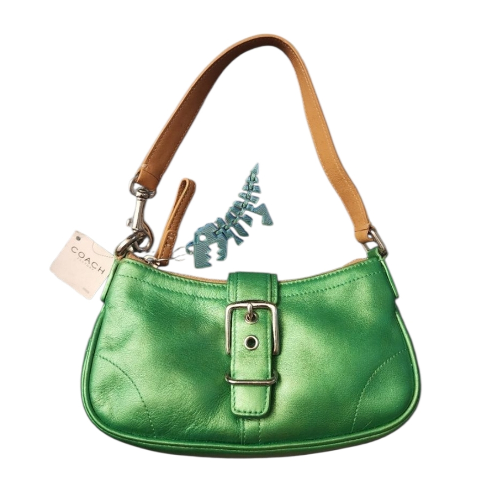 Coach 7542 Hamptons buckle shoulder bag hand painted vintage + Keychain